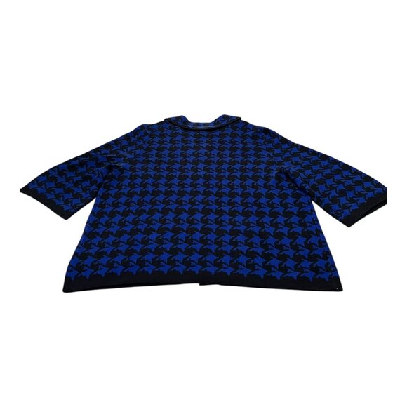 VTG Designers Original Women’s 1X Cardigan Sweater Jacket – Blue & Black Houndst - Picture 5 of 5